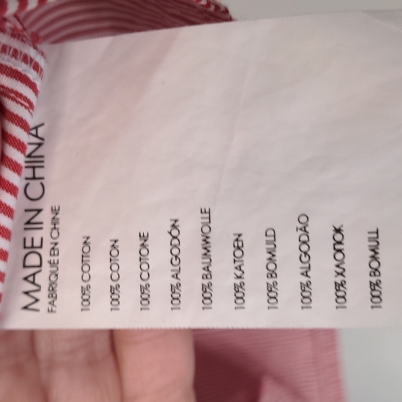 𝅺CLUB Monaco Hamisi Red White Striped Cold-shoulder Ruffle Top xs - Picture 7 of 8